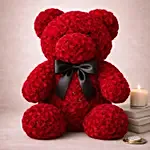 Valentines 1800 Red Roses Teddy Bear Arrangement